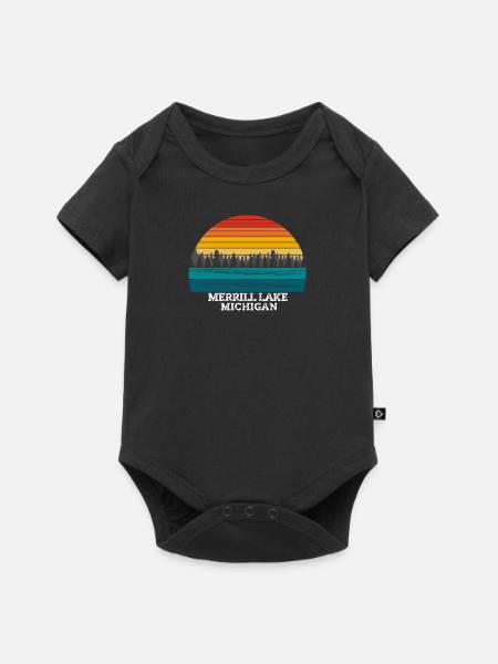 Merrill Lake Michigan - Baby Premium Kurzarmbody - Schwarz