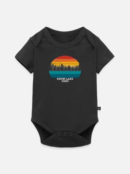 Snow Lake Ohio - Baby Premium Kurzarmbody - Schwarz