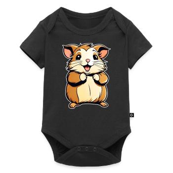 Hamster doré mignon - Body à manches courtes Premium Bébé - noir - Devant