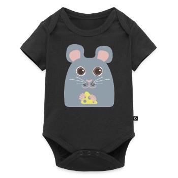 Gray Mouse - Baby Premium short-sleeve bodysuit - black - Front