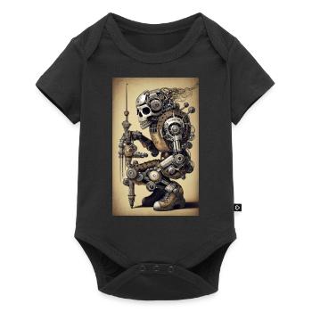 SKELETON BIKER Steampunk Cyborg Style - Baby Premium short-sleeve bodysuit - black - Front