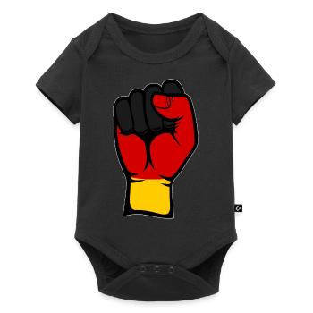Poing du drapeau de l’Allemagne - Body à manches courtes Premium Bébé - noir - Devant