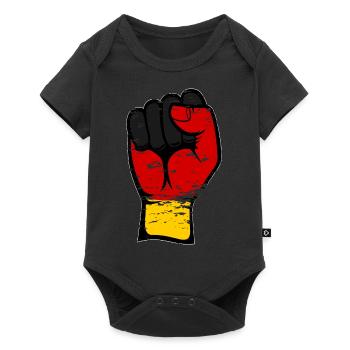 Poing de drapeau de l’Allemagne utilisé - Body à manches courtes Premium Bébé - noir - Devant