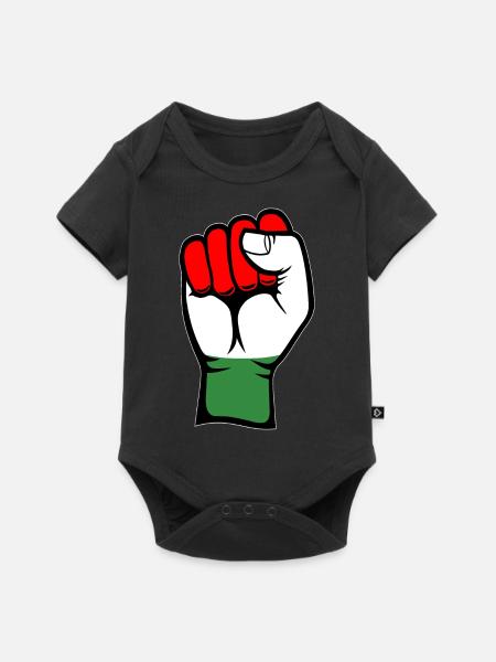 Ungarn Flagge Faust - Baby Premium Kurzarmbody - Schwarz