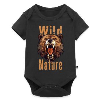 Grizzli Ours rugissant Tête d’ours Nature Nature Forêt - Body à manches courtes Premium Bébé - noir - Devant