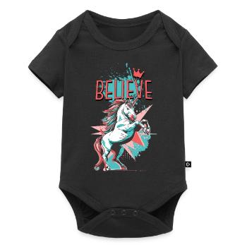 Unicorn Faith Vintage Retro Colorful Modern Trend - Baby Premium short-sleeve bodysuit - black - Front