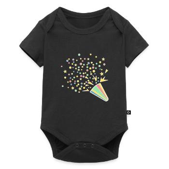 Festive confetti horn - Baby Premium short-sleeve bodysuit - black - Front