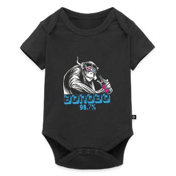 Lustiges Affe Schimpanse DNA - Baby Premium Kurzarmbody - Schwarz - Vorne