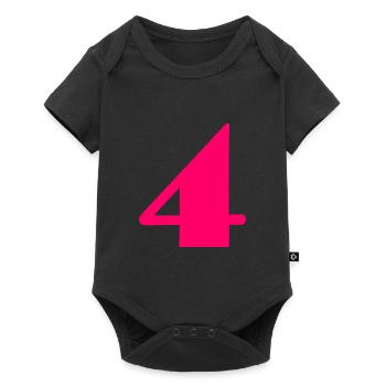 4 YEARS,4TH BIRTHDAY,4 BIRTHDAY,4 - Baby Premium short-sleeve bodysuit - black - Front