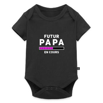 Futur Papa en cours W - Body à manches courtes Premium Bébé - noir - Devant