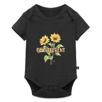 BE DIFFERENT Tournesol Amour de soi Positivité - Body à manches courtes Premium Bébé - noir - Devant