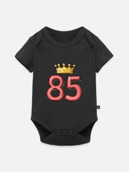 85 Zahl Krone - Baby Premium Kurzarmbody - Schwarz