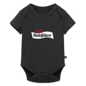 100% Rudelführer Hund Wolf Geschenkidee - Baby Premium Kurzarmbody - Schwarz - Vorne