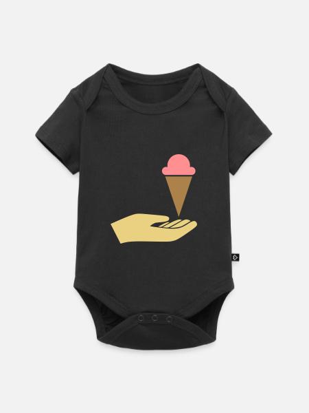 Hand reicht Eis - Baby Premium Kurzarmbody - Schwarz