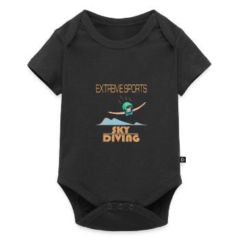 Ciel avion de parachutisme sportif extrême - Body à manches courtes Premium Bébé - noir - Devant