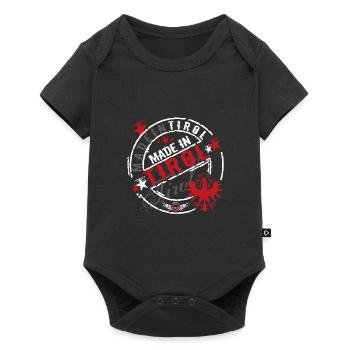 Made in Tirol - Baby Premium Kurzarmbody - Schwarz - Vorne