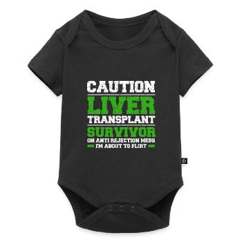 Leberspender Transplantation Organspende Geschenk - Baby Premium Kurzarmbody - Schwarz - Vorne