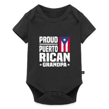 Puerto Rico Flagge | Puerto Ricaner Geschenkideen - Baby Premium Kurzarmbody - Schwarz - Vorne