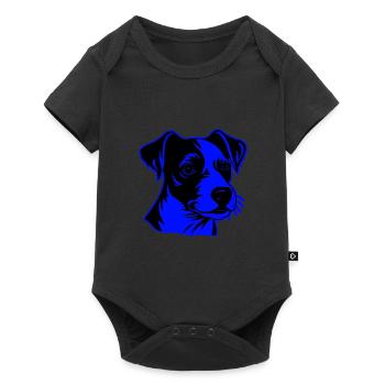 Jack Russel Terrier Hund Porträt - Baby Premium Kurzarmbody - Schwarz - Vorne