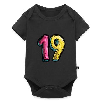 19 Nombre Coloré - Body à manches courtes Premium Bébé - noir - Devant