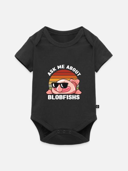 Blobfisch | Fische Aquaristik Blobfische Geschenke - Baby Premium Kurzarmbody - Schwarz