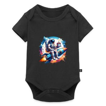 Astronaute fusée anniversaire - Body à manches courtes Premium Bébé - noir - Devant