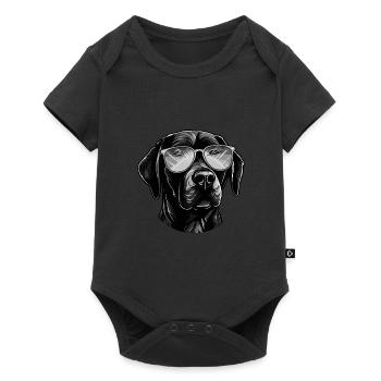 Labrador Dog Hipster Cool Party - Baby Premium short-sleeve bodysuit - black - Front