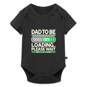Papa wird geladen Bitte warten - Baby Premium Kurzarmbody - Schwarz - Vorne
