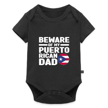 Puerto Rico | Puerto Ricaner Flagge Geschenkideen - Baby Premium Kurzarmbody - Schwarz - Vorne