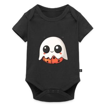 Ladybug Halloween Comic Ghost - Baby Premium short-sleeve bodysuit - black - Front