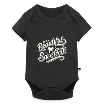 Es ist ein schöner Tag, um Zähne zu retten - Baby Premium Kurzarmbody - Schwarz - Vorne