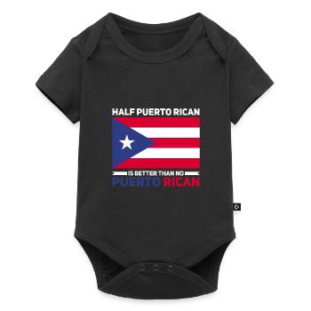 Puerto Rico | Puerto Ricaner Flagge Geschenkideen - Baby Premium Kurzarmbody - Schwarz - Vorne