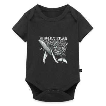 Bitte kein Plastik mehr - Baby Premium Kurzarmbody - Schwarz - Vorne