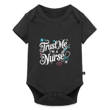 Vertrau mir, ich bin eine Krankenschwester - Baby Premium Kurzarmbody - Schwarz - Vorne