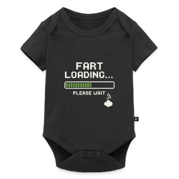 Fart Loading Bitte warten - Baby Premium Kurzarmbody - Schwarz - Vorne