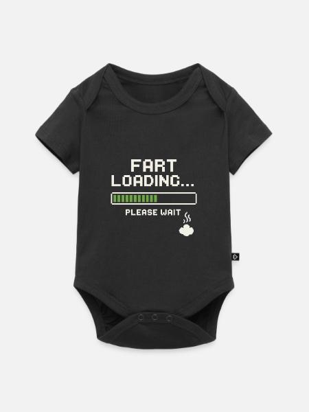 Fart Loading Bitte warten - Baby Premium Kurzarmbody - Schwarz