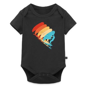 Damen wingsurf Herren wingfoil wingsurfen - Baby Premium Kurzarmbody - Schwarz - Vorne