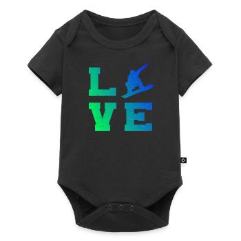 Snowboarders femmes sports d'hiver snowboard hommes - Body à manches courtes Premium Bébé - noir - Devant