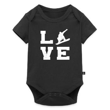 Snowboard femmes snowboard hommes snowboarders - Body à manches courtes Premium Bébé - noir - Devant