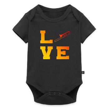 Tenorposaune Blaskapelle Damen Posaunisten - Baby Premium Kurzarmbody - Schwarz - Vorne