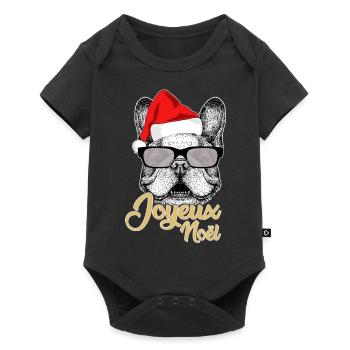 joyeux noël fêter noel - Body à manches courtes Premium Bébé - noir - Devant
