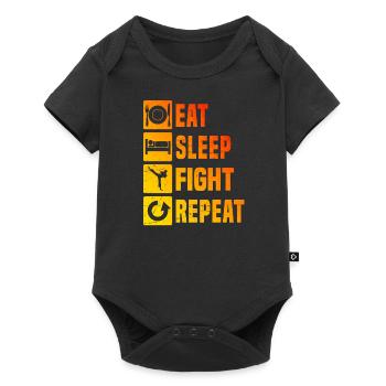 Kickboxer Herren Kickbox Kickboxen Boxing - Baby Premium Kurzarmbody - Schwarz - Vorne