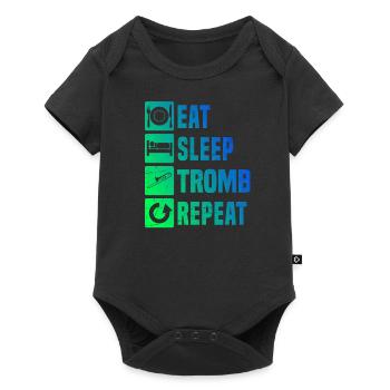Blechbläser Jazz Posaune Trombone Herren - Baby Premium Kurzarmbody - Schwarz - Vorne