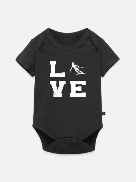 Wintersport Skiing Freestyle Skifahrer Herren - Premium kortærmet baby-body  - sort