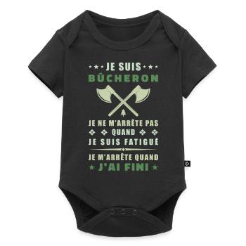 Je suis bûcheron - Body à manches courtes Premium Bébé - noir - Devant
