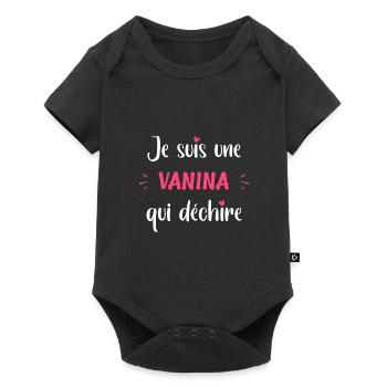 Je suis une VANINA qui déchire - Body à manches courtes Premium Bébé - noir - Devant