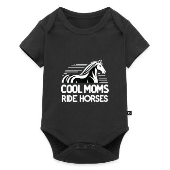 Coole Mütter reiten auf Pferden - Baby Premium Kurzarmbody - Schwarz - Vorne