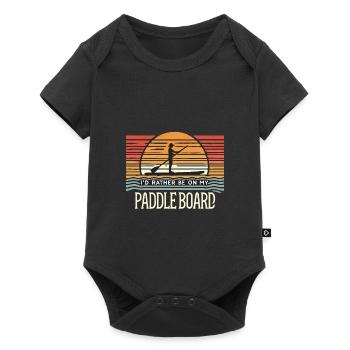 Ich würde lieber auf meinem Paddelbrett sein - Baby Premium Kurzarmbody - Schwarz - Vorne