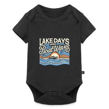 Seetage und Schiffswellen - Baby Premium Kurzarmbody - Schwarz - Vorne