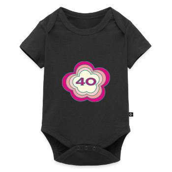 40. 40 YEARS. 40th ANNIVERSARY. BIRTHDAY 40 YEARS. - Baby Premium short-sleeve bodysuit - black - Front